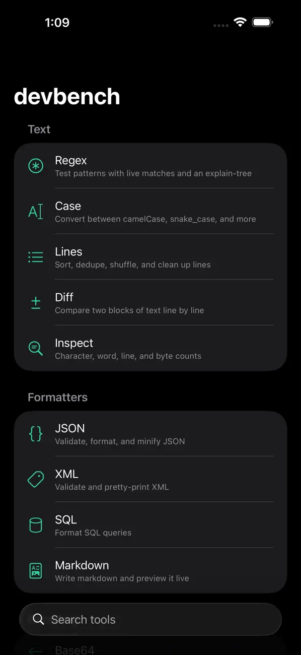 Screenshot #2 pour devbench: Developer Tools