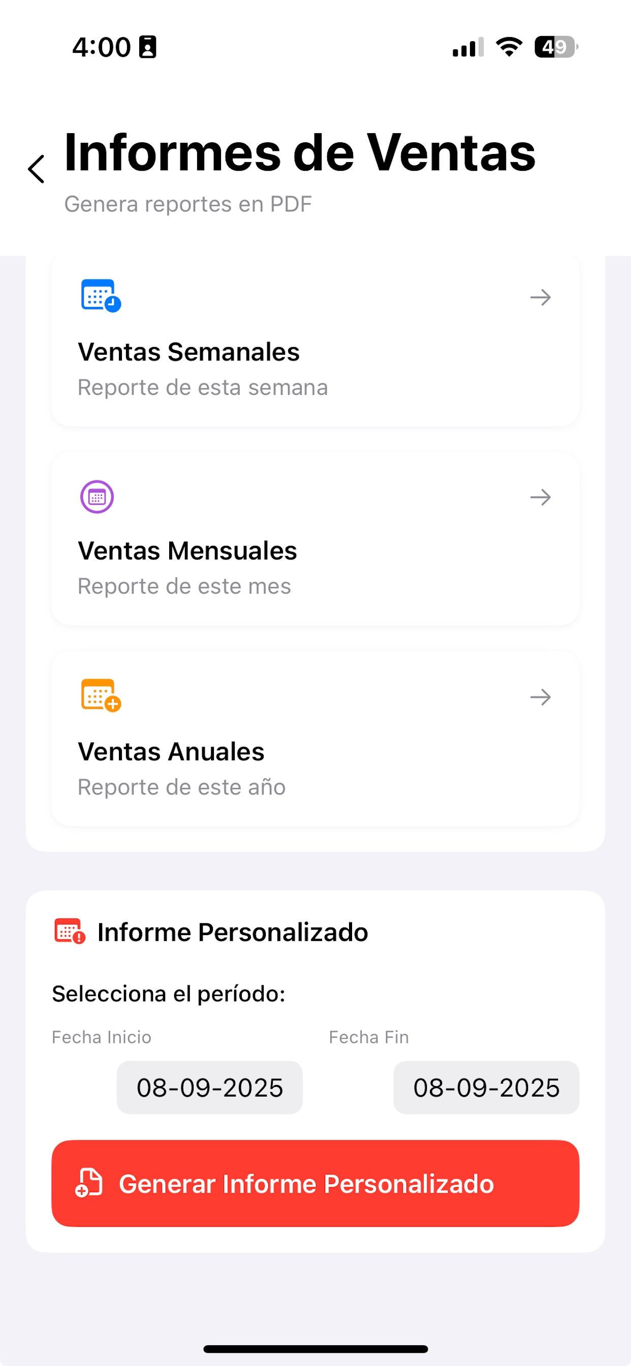 Inventario y Venta