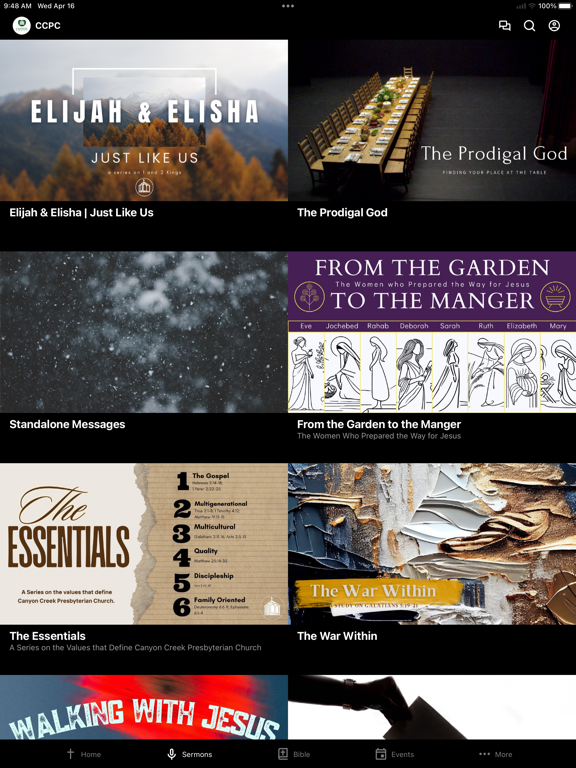 Canyon Creek Church iPad screenshot 2 - Education app