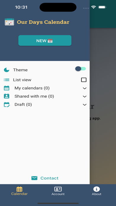 Our Days Co-parenting Calendar Screenshot