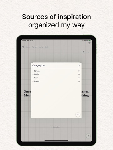 Sentence - collect quotes iPad screenshot