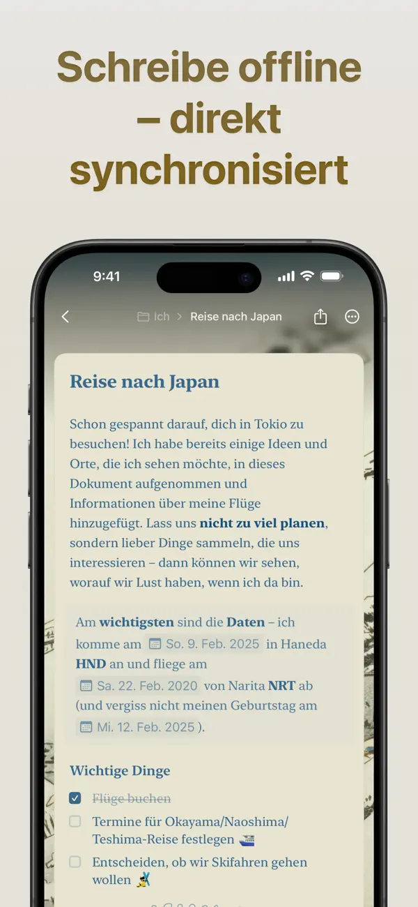 Craft - Docs and Notes Editor iPhone App Screenshot 2 – Produktivität