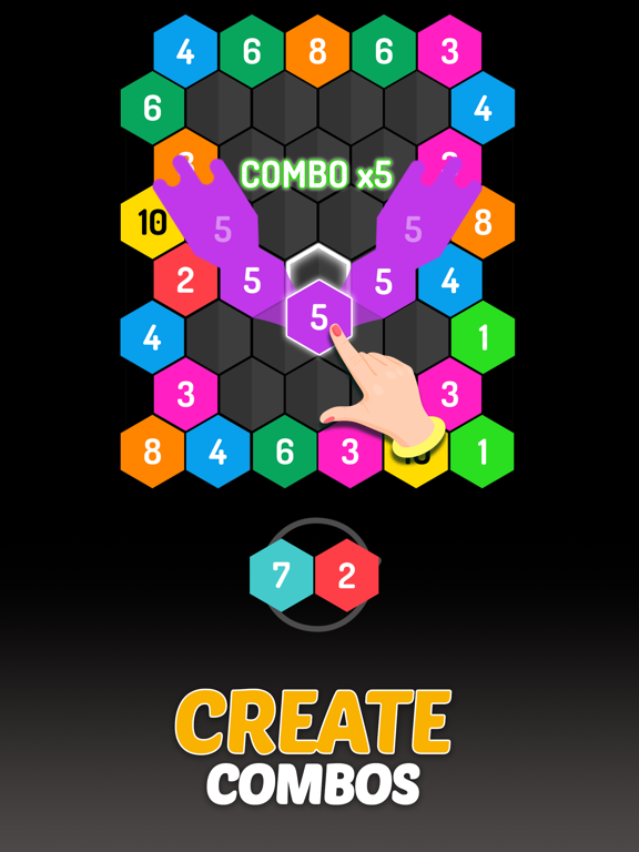 Screenshot #6 pour Merge Hexa: Number Puzzle Game