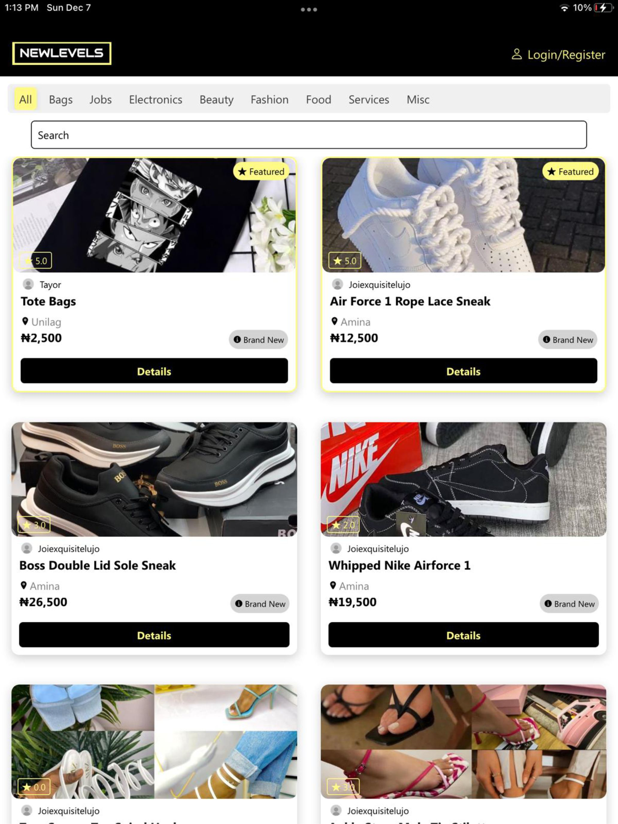 Newlevels – Campus Marketplace