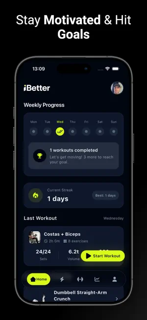 iBetter: Fitness & Workouts screenshot 1