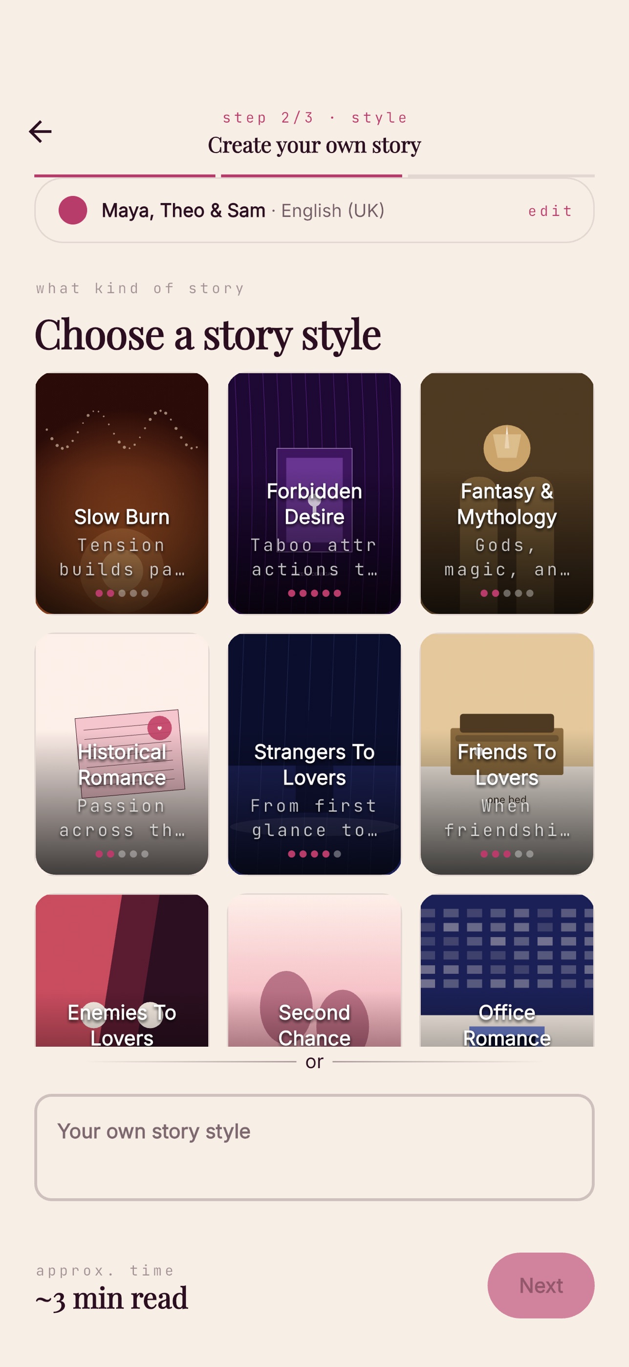 Screenshot 2 of Velvet: AI Romance Stories