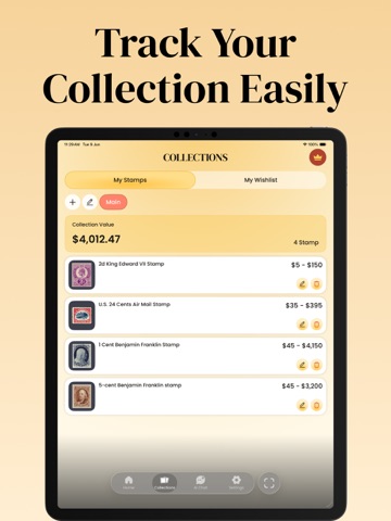 Stamp Value Identifier: StmpAI iPad screenshot