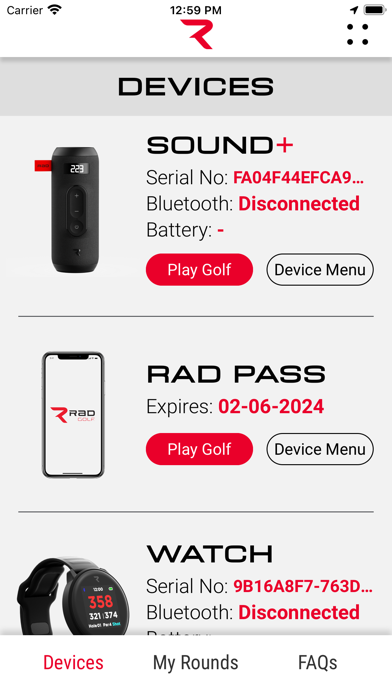 Rad Golf, Rangefinder Golf GPS Screenshot