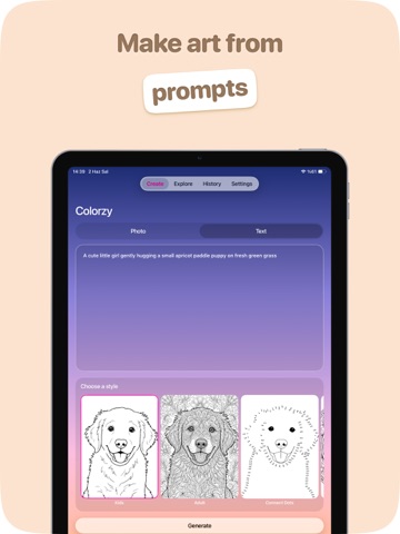 Coloring Page Maker: Colorzy iPad screenshot