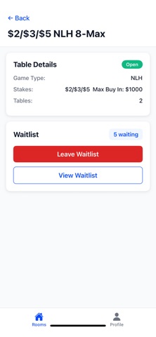 WaitlistPoker iPhone screenshot