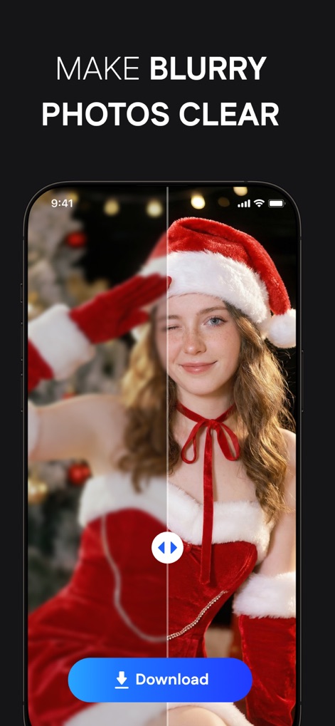Mysticat-AI Photo Studio - The app dramatically enhances photo quality, allowing users to effortlessly make blurry photos clear with an intuitive before-and-after slider for instant comparison.