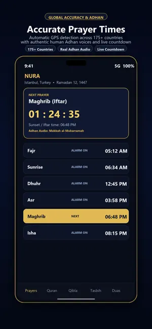 Nura: Muslim Prayer Times Azan screenshot 1