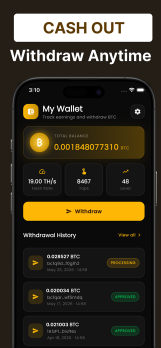HashBit: BTC Cloud Mining Screenshot 3 of 6