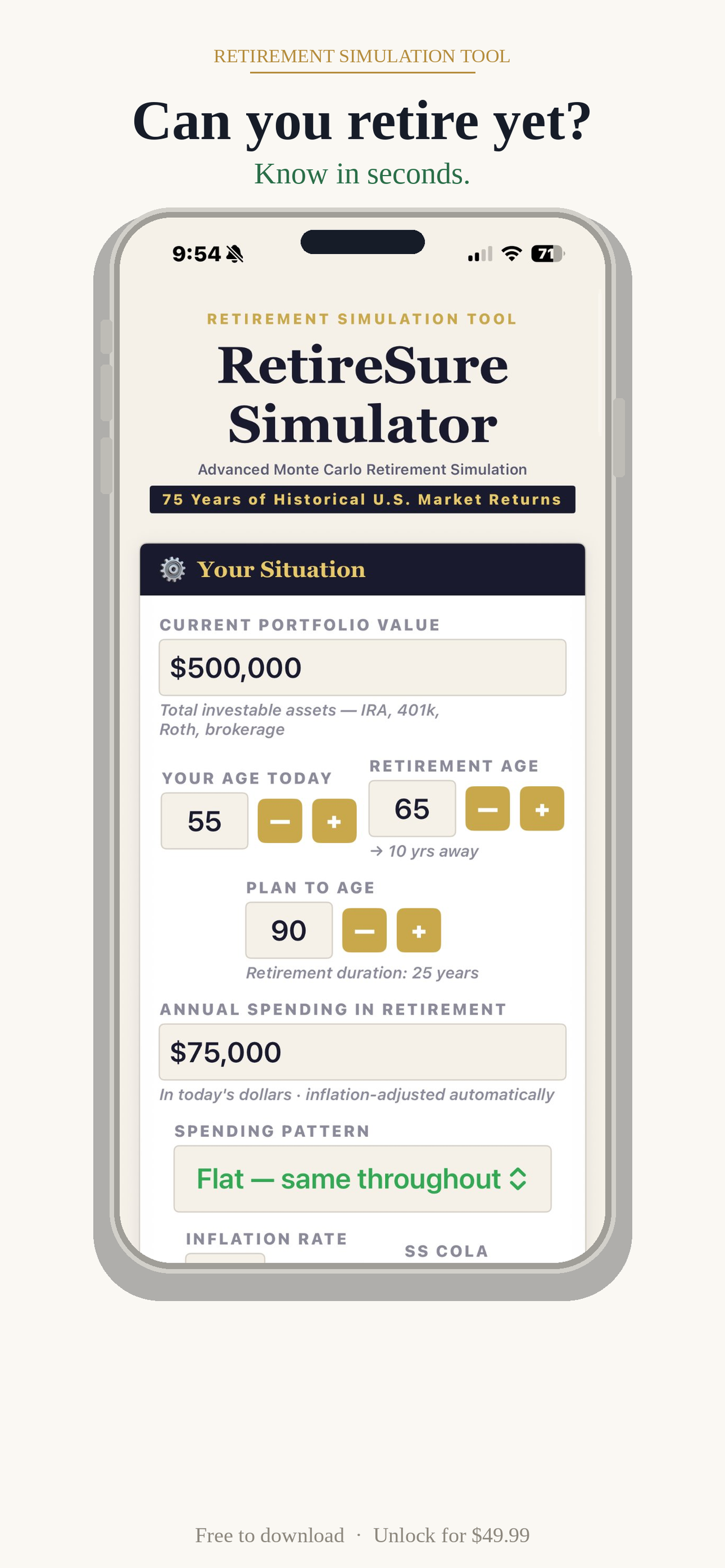 RetireSure Simulator
