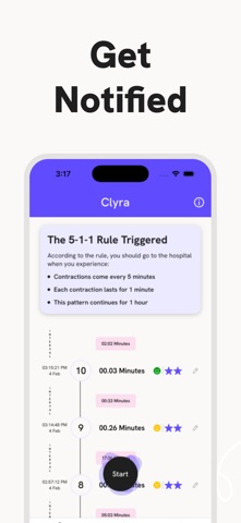 Contraction Timer · Tracker screenshot