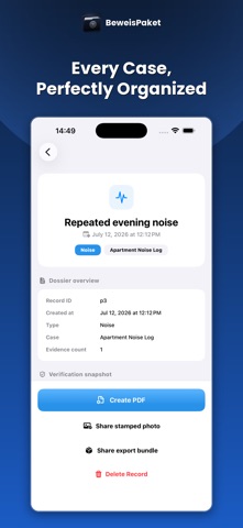 BeweisPaket – Evidence Log Screenshot 7 of 7