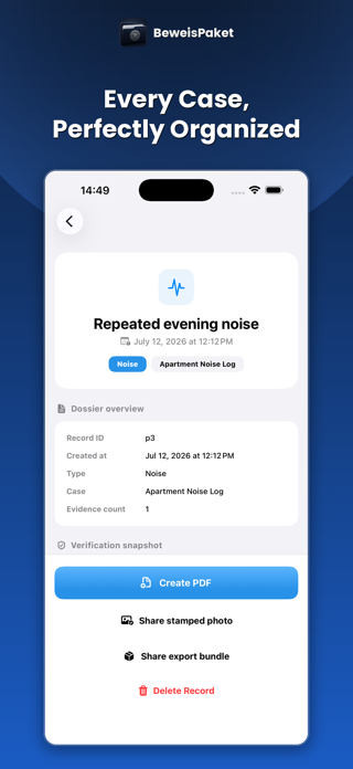 BeweisPaket – Evidence Log Screenshot 7 of 7