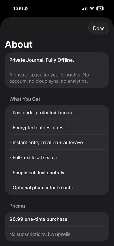 LocalOne Private Journal screenshot 3 of 5