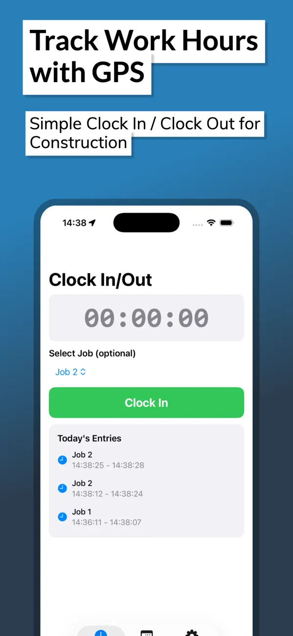 Screenshot #1 pour Construction GPS Time Clock