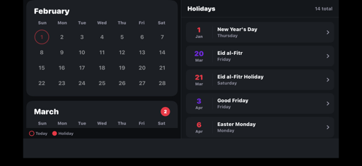 Calendar NG screenshot 5