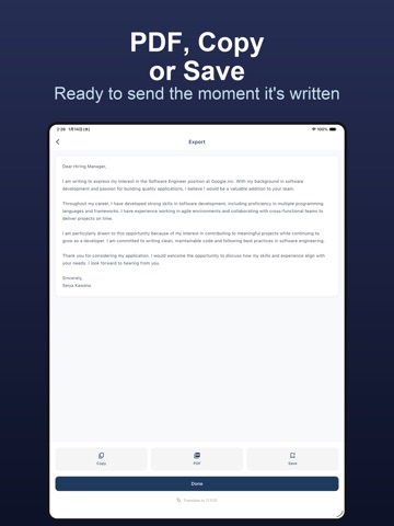 Cover Letter Creator+ iPad screenshot
