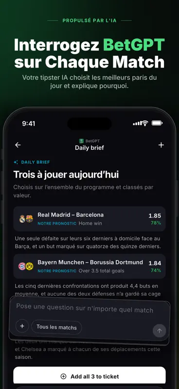 BetGPT - Pronostics Foot IA screenshot 2 of 6