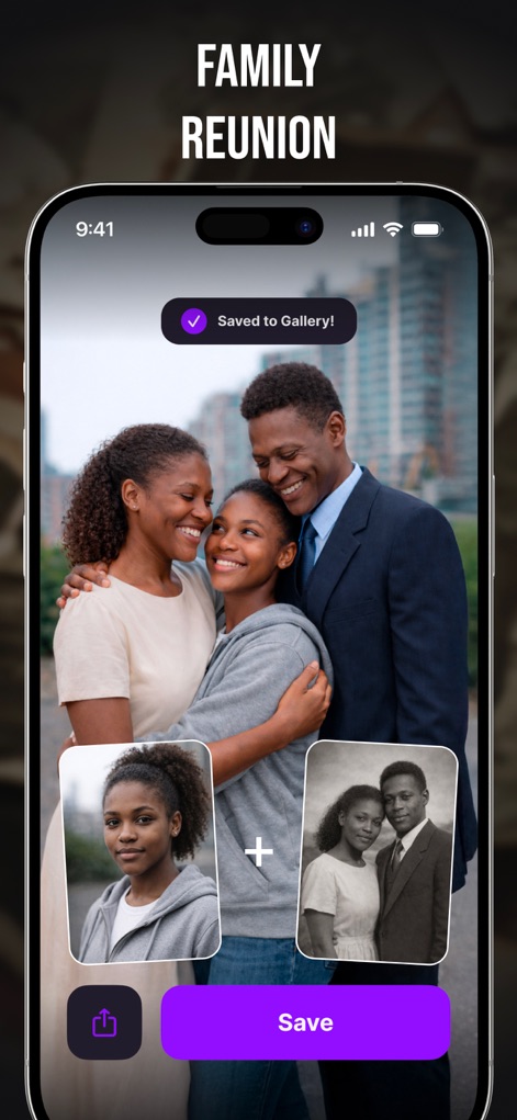 Live Photo: AI Image Generator - Découvrez comment l'application reconstitue des moments de retrouvailles, mélangeant des clichés de différentes époques pour créer de nouvelles compositions et célébrer les liens familiaux.