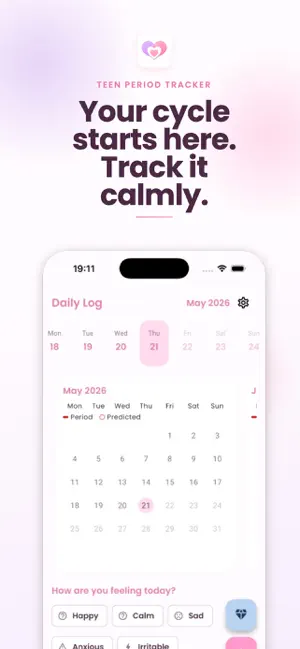 Teen Period Tracker screenshot 1