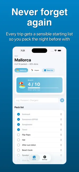 Packing List - Trip Planner screenshot 2