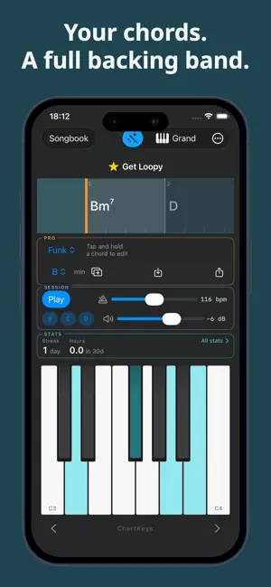 Piano Backing Band – ChartKeys screenshot 1