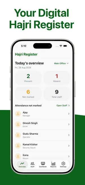 Hajri Register Attendance App screenshot 1