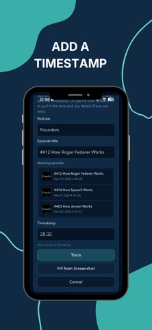 Trace - Podcast Notes screenshot