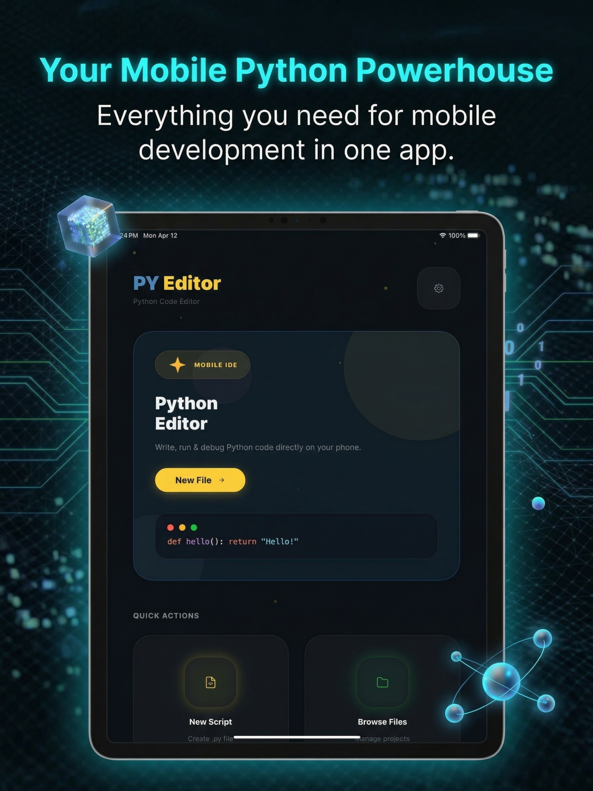 Python ⁺ Code Compiler IDE App