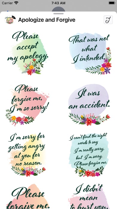 Apologies & Forgiving Messages Screenshot