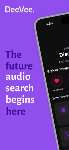 DeeVee: Audio Stories Search iPhone screenshot
