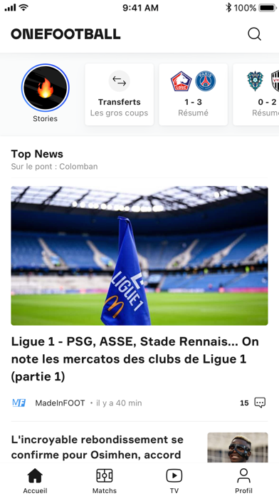 Screenshot #1 pour OneFootball - Actu du Football