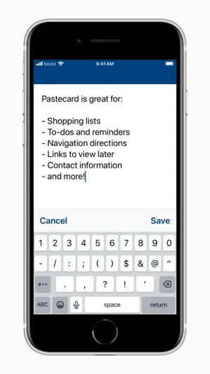 Pastecard screenshot 2