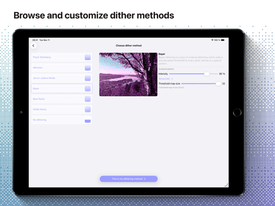 Ditherable: Retro & Pixel art iPad screenshot 3 - Photo & Video app