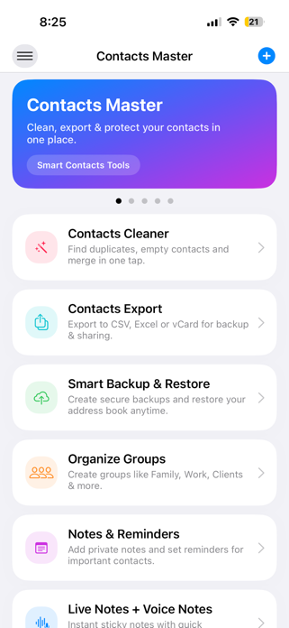 Contacts Master:Clean & Export Screenshot 1 of 5