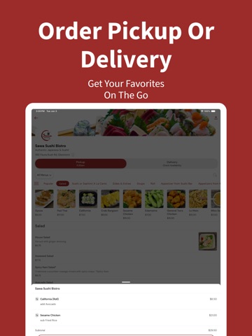 Sawa Sushi Bistro iPad screenshot