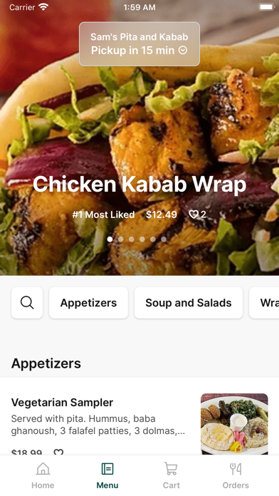 Sam's Pita and Kabab iPhone screenshot 2 - Food & Drink app