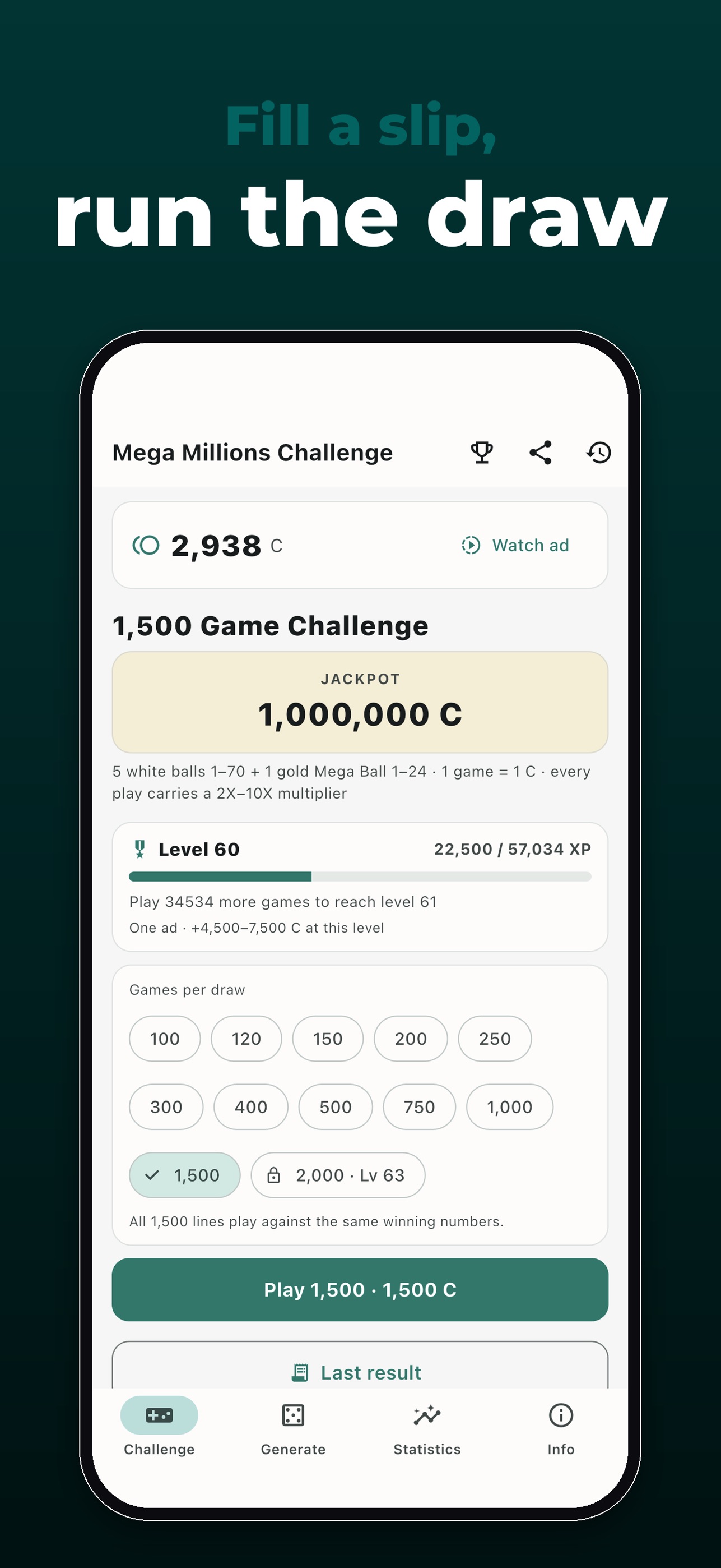 Screenshot 1 of SumLotto 5/70 Number Tool
