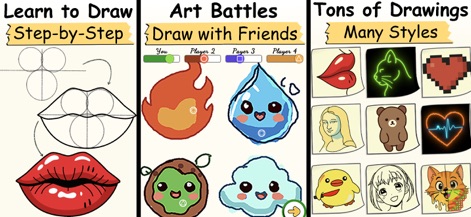 ArtLoop: How To Draw Lessons - This app combines step-by-step drawing tutorials with engaging Art Battles, offering users a rich variety of artistic experiences and styles.