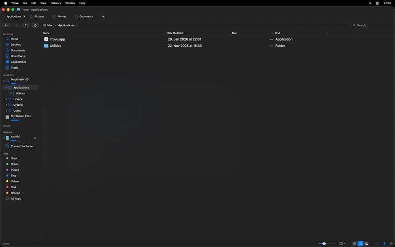 Trove File Explorer screenshot
