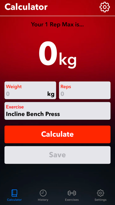 One Rep Max Screenshot