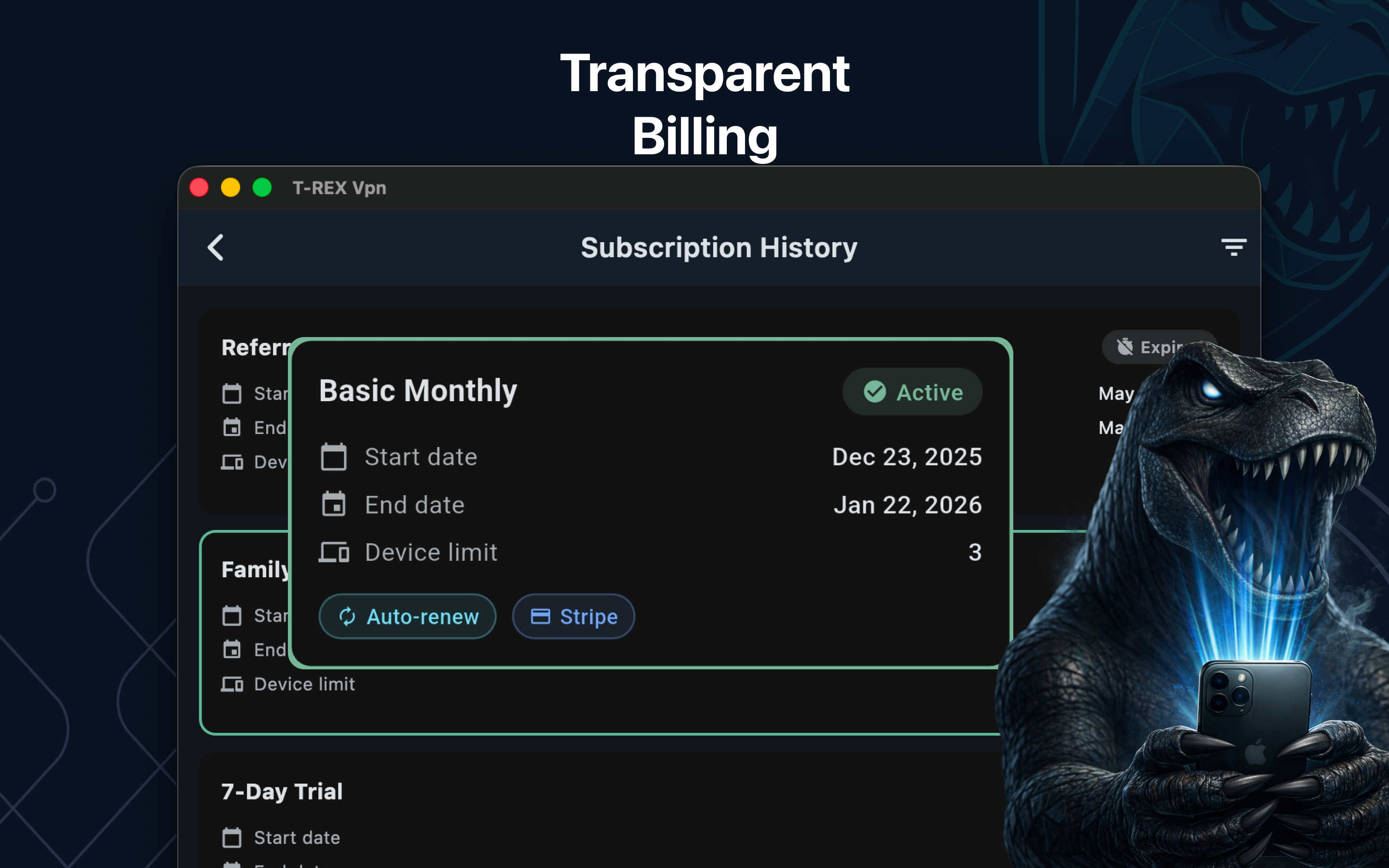 T-Rex VPN - Secure VPN Client