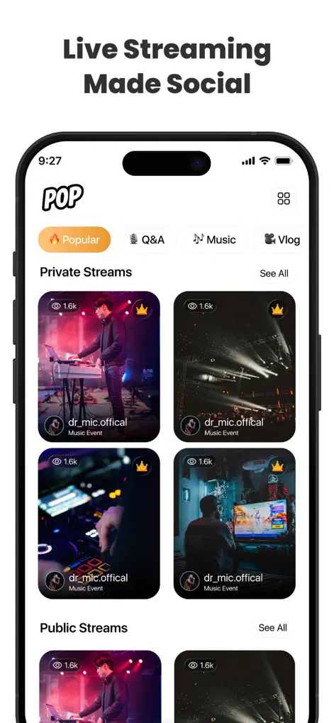 PopCast Live - Entertainment App | MWM