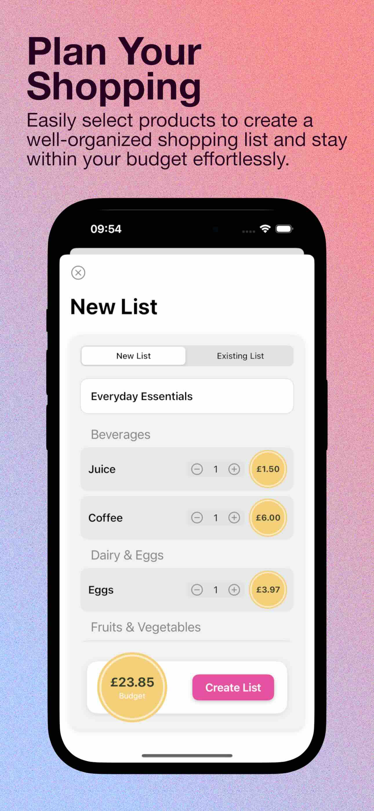 PlanToShop – Grocery Budgeting