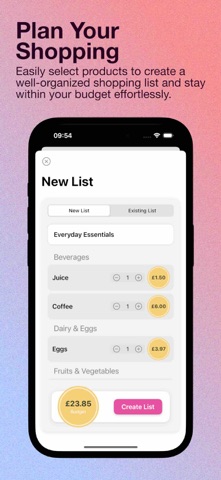PlanToShop – Grocery Budgeting iPhone screenshot