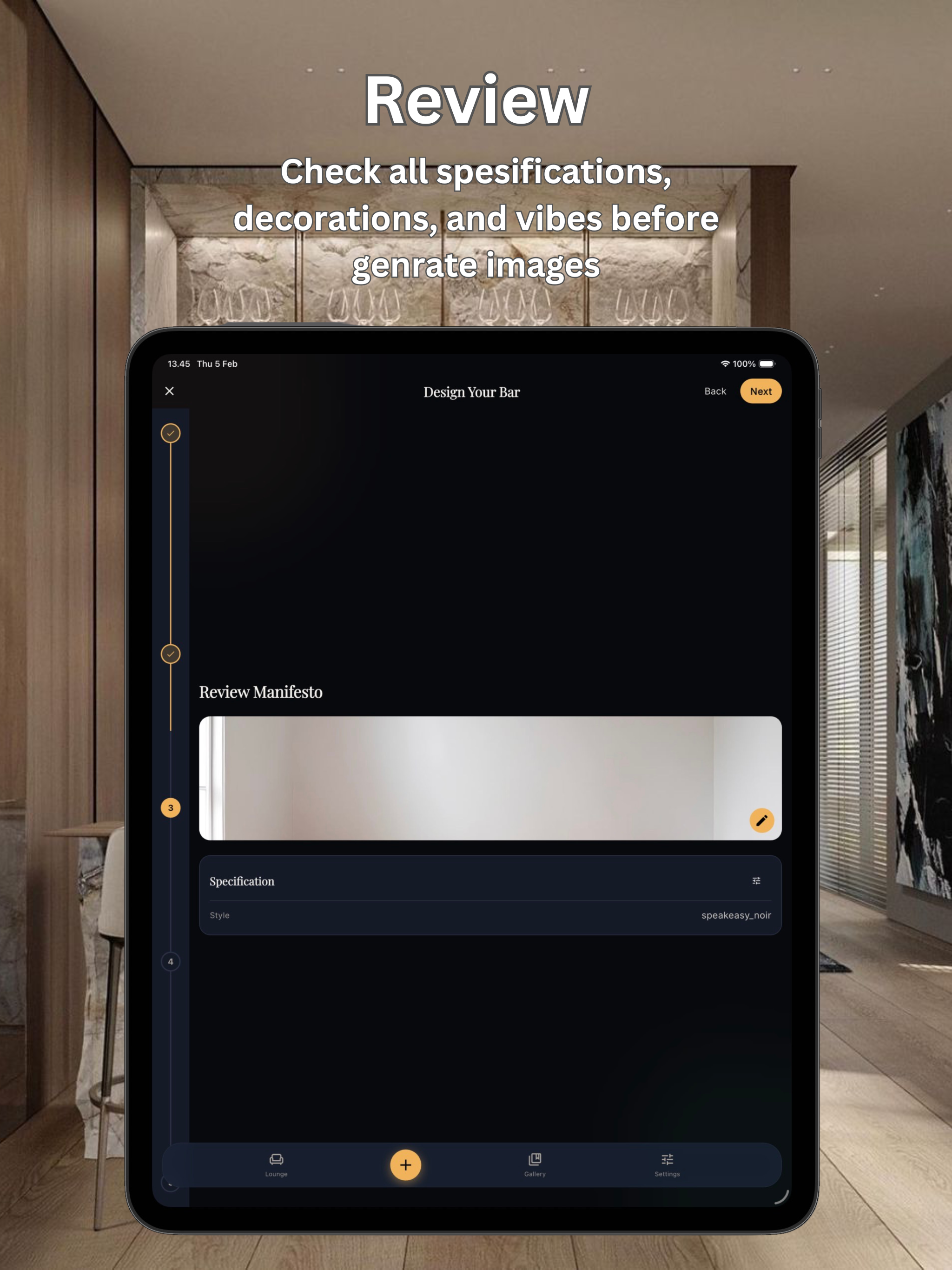 AI Mini Bar & Lounge Design